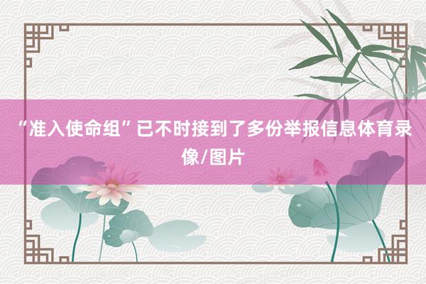 “准入使命组”已不时接到了多份举报信息体育录像/图片